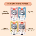 Wanpy Cat Лакомство для кошек "нежное пюре" из тунца и лосося 25 шт х14 г 10916508 - фото 843000