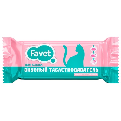 Favet Вкусный таблеткодаватель для кошек (14 шт.), шоу-бокс