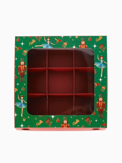 Коробка под 9 конфет новогодняя «Щелкунчик», 14.5×14.5×3.5 см