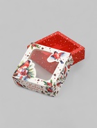 Коробка под 4 конфеты новогодняя «Снегири», 10.5×10.5×3.5 см 10864613