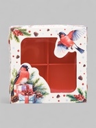 Коробка под 4 конфеты новогодняя «Снегири», 10.5×10.5×3.5 см 10864613