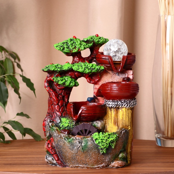 УЦЕНКА Фонтан «Водопад в лесу» 14×17×27 см (с подсветкой) - Фото 1