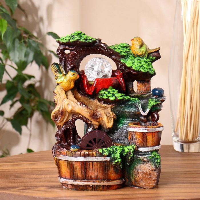 УЦЕНКА Фонтан «Птички в долине прохлады» 18×14×26.5 см (с подсветкой) - Фото 1