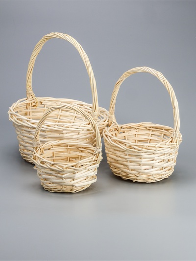 УЦЕНКА Набор корзин, 3 шт, 24×12×12/29 см, 19×10×10/25 см, 15×9×9/20 см, ива