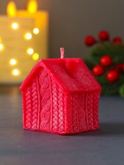 Свеча декоративная «Сканди дом вязаный», 55×60 мм, красный - Фото 2