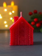 Свеча декоративная «Сканди дом вязаный», 55×60 мм, красный - Фото 3