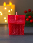 Свеча декоративная «Сканди дом вязаный», 55×60 мм, красный - Фото 5