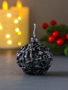 Свеча декоративная «Новогодний шарик», 55×55 мм, голубая роспись - фото 117214841