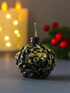 Свеча декоративная «Новогодний шарик», 55×55 мм, св. зелёная роспись - Фото 2