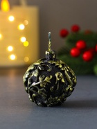 Свеча декоративная «Новогодний шарик», 55×55 мм, св. зелёная роспись - Фото 3