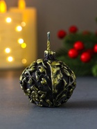 Свеча декоративная «Новогодний шарик», 55×55 мм, св. зелёная роспись - Фото 4