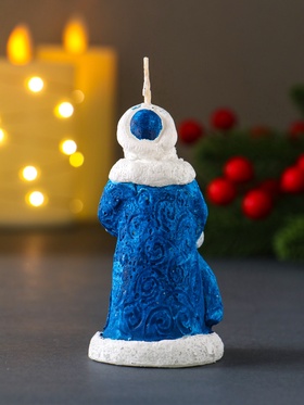 Свеча декоративная «Дед Мороз», 45?88, синий (комплект 2 шт)