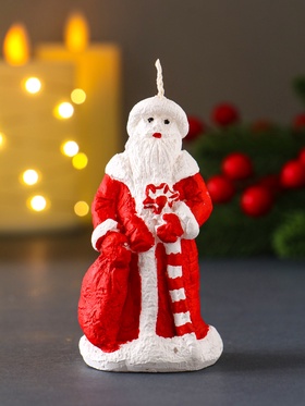 Свеча декоративная «Дед Мороз», 45?88, красный (комплект 2 шт)