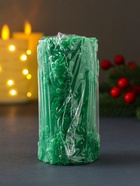 Свеча-цилиндр «С Новым годом», 55×105 мм, зелёная - Фото 6