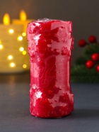 Свеча-цилиндр «С Новым годом», 55×105 мм, красная - фото 59406847