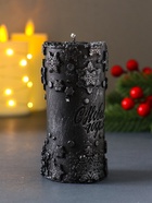 Свеча-цилиндр «С Новым годом», 55×105 мм, т. синяя 10898507 - фото 17024401