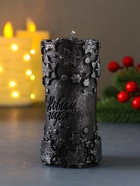 Свеча-цилиндр «С Новым годом», 55×105 мм, т. синяя 10898507 - фото 17024403
