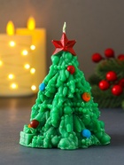 Свеча декоративная «Ёлочка нарядная», 90×108 мм - Фото 2