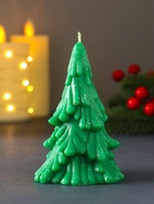 Свеча декоративная «Зимняя Ель», 70×110 мм, зеленая - Фото 2