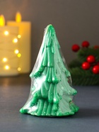 Свеча декоративная «Зимняя Ель», 70×110 мм, зеленая - Фото 4