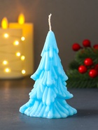 Свеча декоративная «Зимняя Ель», 70×110 мм, голубая - фото 809182322