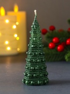 Свеча декоративная «Ёлочка с шариками», 45?102 мм, лак, зелёная (комплект 3 шт) - фото 53768592