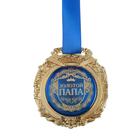 Медаль в бархатной коробке «Золотой папа», 6,3 х 7,2 см - фото 8249857