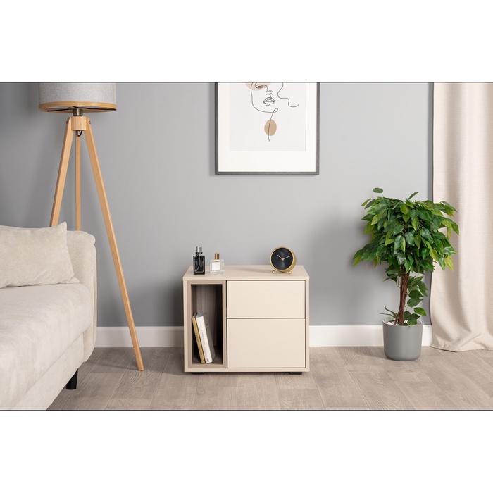 Тумба прикроватная «Тайл 16.163», 549×396×440 мм, цвет сатин/эмили блаш - Фото 1