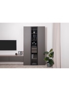 Гостиная Роквуд компоновка 2, 3076х372х2120, Графит  (артикул 10928717)  большой выбор товаров оптом и в розницу по низким ценам с доставкой