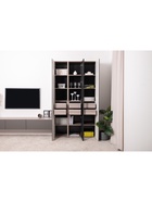 Гостиная Роквуд компоновка 2, 3076х372х2120, Графит  (артикул 10928717)  большой выбор товаров оптом и в розницу по низким ценам с доставкой