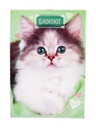 Набор блокнотов А6 24л кл на скобе Котята, мел карт, 4В 20шт - фото 809640764