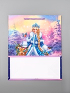 Пакет подарочный новогодний ламинированный, «Снегурочка и зайчик», 26×12×32 см - Фото 5