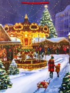 Пакет подарочный новогодний ламинированный, «Новогодний парк», 33×10×42.5 см - Фото 3