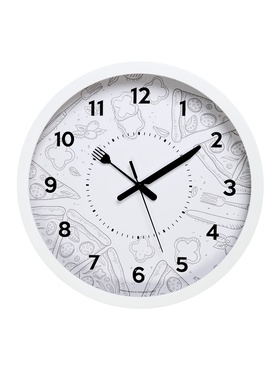 УЦЕНКА Часы настенные, серия: Кухня, "Пицца", плавный ход, d-30.5 см