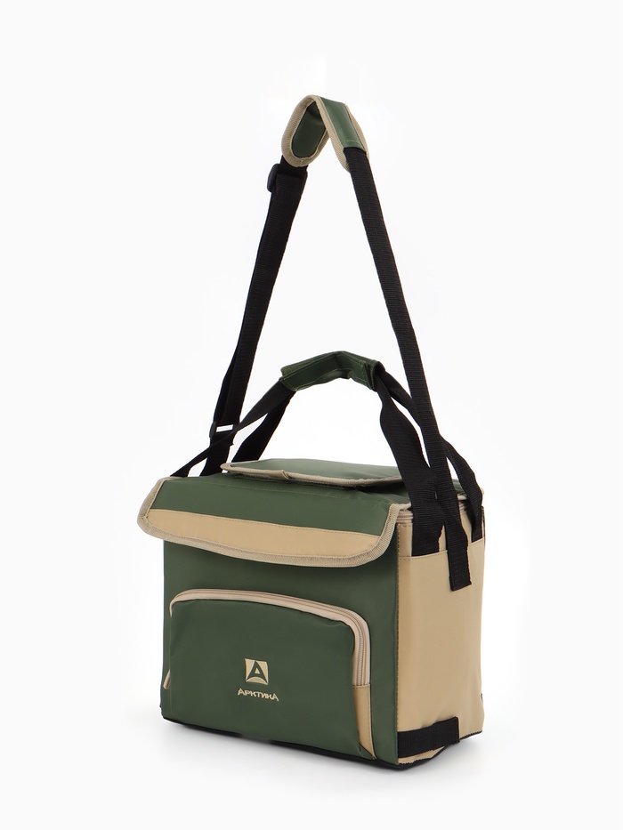 Термосумка «Арктика» на липучках, с люком, объём 10 л, зелёная - Фото 1