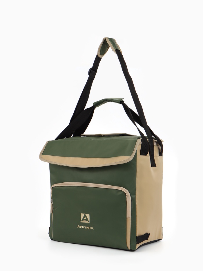 Термосумка «Арктика» на липучках, с люком, объём 30 л, зелёная - Фото 1