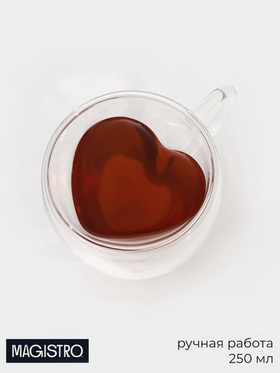 УЦЕНКА Кружка с двойными стенками «Сердце» 250 мл, 14×10×9 см