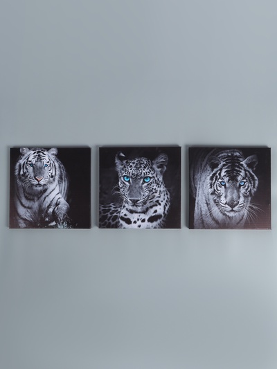 УЦЕНКА Картина модульная на подрамнике «Кошки» 3 шт.-28×28 см; 28×84 см