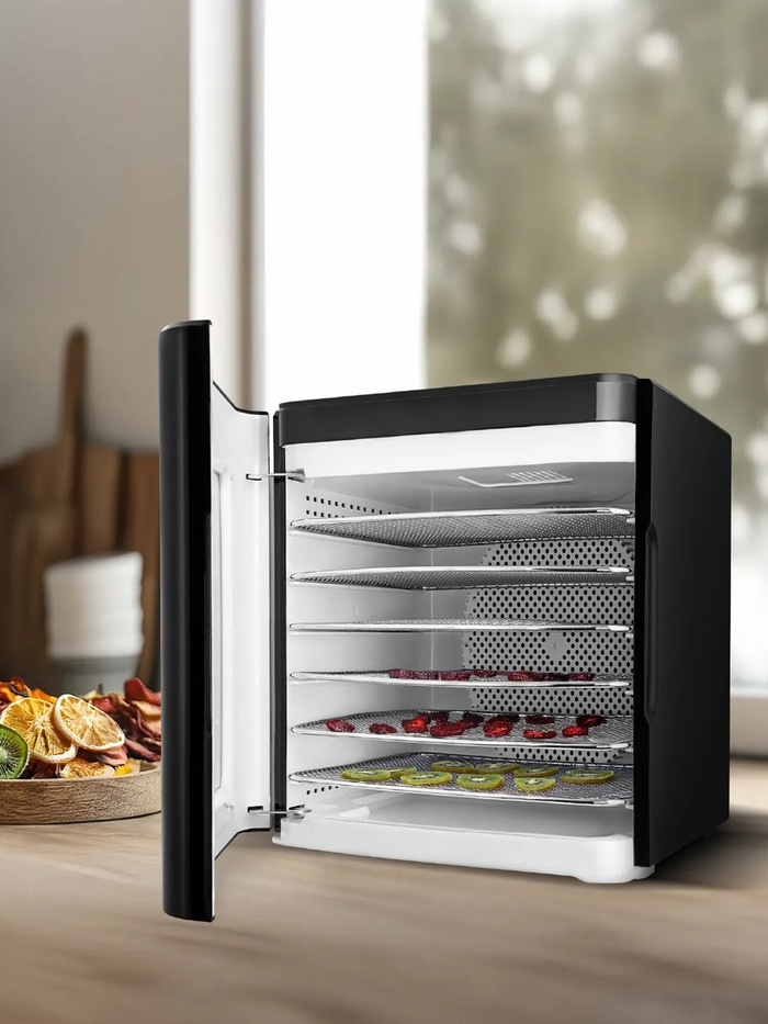 Сушилка для овощей RED Solution Dd=041H, 450 Вт, 12 поддонов, таймер, 35-70°C, сенсор, чёрная - фото 51818579