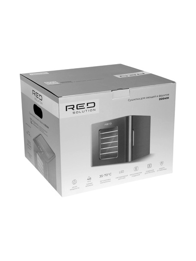 Сушилка для овощей RED Solution DD041H, 450 Вт, 12 поддонов, таймер, 35-70°C, сенсор, чёрная