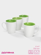 УЦЕНКА Набор кружек «Палитра» 4 шт., 350 мл, 12.2×9×10 см, цвет зеленый - Фото 1