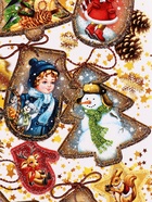 Подарочная новогодняя коробка «Праздничный медальончик» в белом 16.8?7?25 см (комплект 5 шт) - фото 53887753