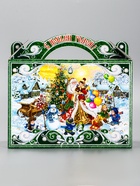 Подарочная новогодняя коробка "Чудо-тройка", для сладких подарков, 25?12?24 см (комплект 2 шт) - фото 53887832