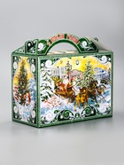 Подарочная новогодняя коробка "Чудо-тройка", для сладких подарков, 25?12?24 см (комплект 2 шт) - фото 53887833