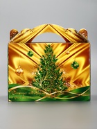 Подарочная новогодняя коробка «Праздничный шелк» в зеленом, 25?12?24 см (комплект 2 шт) - фото 53887838