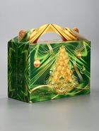 Подарочная новогодняя коробка «Праздничный шелк» в зеленом, 25?12?24 см (комплект 2 шт) - фото 53887839