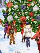 Подарочная новогодняя коробка «На катке», для сладких подарков, 25?12?24 см (комплект 2 шт) - фото 54004753