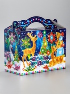 Подарочная новогодняя коробка «Неон», для сладких подарков, 25?12?24 см (комплект 2 шт) - фото 53887851