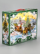 Подарочная новогодняя коробка «Чудо-тройка» в красном 29×9×25 см - Фото 2