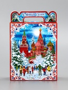 Подарочная коробка новогодняя «Кремль». для сладких подарков, 14?6?21 см (комплект 10 шт) - фото 53887957